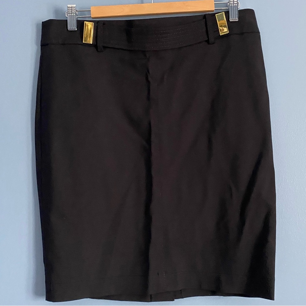 Sandra Angelozzi Classic Black Skirt with Gold Accents